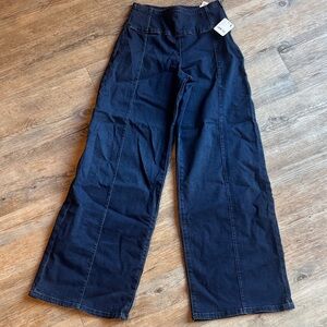 Free People Wide Leg Zipper Waist Jeans